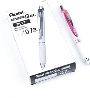 Pentel EnerGel Pearl Deluxe RTX Retractable Liquid Gel Pen, (0.7mm), Accent, Pink Ink, Box of 12 (BL77PW-P) Pentel EnerGel Pearl Deluxe RTX Retractable Liquid Gel Pen, (0.7mm), Accent, Pink Ink, Box of 12 (BL77PW-P)