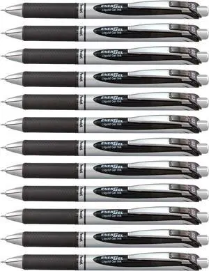 Pentel EnerGel RTX Retractable Liquid Gel Pen, Extra Fine Line, Needle Tip, Black Ink,12 pack (BLN73-A) Pentel EnerGel RTX Retractable Liquid Gel Pen, Extra Fine Line, Needle Tip, Black Ink,12 pack (BLN73-A)