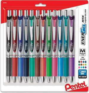 Pentel EnerGel XM BL77 - Retractable Liquid Gel Ink Pen - 0.7mm - 52% Recycled - Pack of 12 Mixed Colours Pentel EnerGel XM BL77 - Retractable Liquid Gel Ink Pen - 0.7mm - 52% Recycled - Pack of 12 Mixed Colours