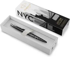 Parker Jotter Ballpoint Pen | Special Edition | NYC Black CT | Medium Point with Blue Ink | Gift Box Parker Jotter Ballpoint Pen | Special Edition | NYC Black CT | Medium Point with Blue Ink | Gift Box