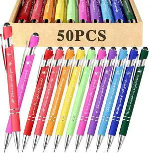 Christian Ballpoint Pens with stylus tips, Inspirational Bible Verse Pens Bulk Christian Gifts for Women & Men Office Pens 50-Pack Christian Ballpoint Pens with stylus tips, Inspirational Bible Verse Pens Bulk Christian Gifts for Women & Men Office Pens 50-Pack