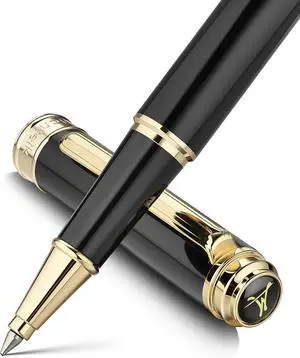 MCNTEIK 317 Rollerball - Stunning Luxury Black Lacquer Pen with 24K Gold Finish, Schmidt Black Ink Refill, Best Gift Set for Men & Women, Executive Office, Christmas, Nice Classic Pens-Black MCNTEIK 317 Rollerball - Stunning Luxury Black Lacquer Pen with 24K Gold Finish, Schmidt Black Ink Refill, Best Gift Set for Men & Women, Executive Office, Christmas, Nice Classic Pens-Black