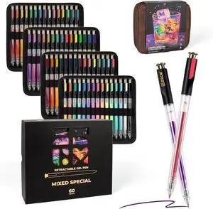 ZSCM Retractable Gel Pen For Adult Coloring, 60 Colors Large Capacity Multicolor Gel Ink Pens, 1 mm Fine Point Smooth Writing Color Pen for Adult Coloring Book Note Taking Aesthetic Art Supplies ZSCM Retractable Gel Pen For Adult Coloring, 60 Colors Large Capacity Multicolor Gel Ink Pens, 1 mm Fine Point Smooth Writing Color Pen for Adult Coloring Book Note Taking Aesthetic Art Supplies