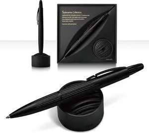 TAG Submarine Luxury Ballpoint Pen with Sonar Stand, Turbine Twist Desk Pen, Shadow Black Aerospace Aluminum Writing Instrument, Schmidt Refill, Fancy Executive Gift Pen TAG Submarine Luxury Ballpoint Pen with Sonar Stand, Turbine Twist Desk Pen, Shadow Black Aerospace Aluminum Writing Instrument, Schmidt Refill, Fancy Executive Gift Pen
