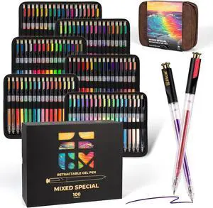 ZSCM Retractable Gel Pen For Adult Coloring, 100 Colors Large Capacity Multicolor Gel Ink Pens, 1 mm Fine Point Smooth Writing Color Pen for Adult Coloring Book Note Taking Aesthetic Art Supplies ZSCM Retractable Gel Pen For Adult Coloring, 100 Colors Large Capacity Multicolor Gel Ink Pens, 1 mm Fine Point Smooth Writing Color Pen for Adult Coloring Book Note Taking Aesthetic Art Supplies