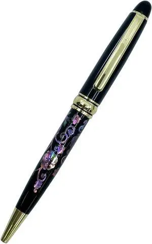 Inlay Mother of Pearl Design Handmade Ballpoint Pen Retractable Executive Gift Deluxe Rollerball Point Black Ink (Arabesque) Inlay Mother of Pearl Design Handmade Ballpoint Pen Retractable Executive Gift Deluxe Rollerball Point Black Ink (Arabesque)