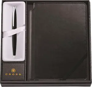 Cross ATX Black Refillable Ballpoint Pen and Medium Lined Journal Gift Set, Includes Premium Gift Box - Classic Black Cross ATX Black Refillable Ballpoint Pen and Medium Lined Journal Gift Set, Includes Premium Gift Box - Classic Black