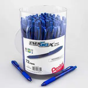Pentel EnerGel-X Retractable Gel Pen, (1.0mm) Bold Line, Blue Ink, 72-PK Canister (BL110PC72C) Pentel EnerGel-X Retractable Gel Pen, (1.0mm) Bold Line, Blue Ink, 72-PK Canister (BL110PC72C)