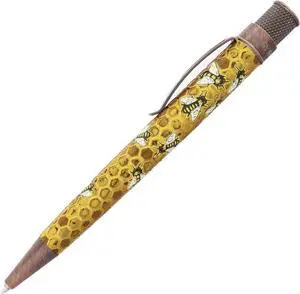 Retro 1951 Tornado Rescue - "Buzz" Honeybee Ballpoint Pen - Acid-etched Honeycomb Design Bee Pen - Proceeds Benefit NW Honey Bee Habitat Restoration Retro 1951 Tornado Rescue - "Buzz" Honeybee Ballpoint Pen - Acid-etched Honeycomb Design Bee Pen - Proceeds Benefit NW Honey Bee Habitat Restoration