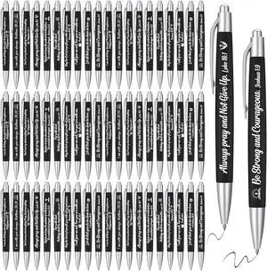 Yeaqee 100 Pcs Employee Appreciation Gifts Bulk Inspirational Metal Ink Ballpoint Pen with Motivational Quote for Coworker Team Office Staff Thank You Gifts(Black,Biblical) Yeaqee 100 Pcs Employee Appreciation Gifts Bulk Inspirational Metal Ink Ballpoint Pen with Motivational Quote for Coworker Team Office Staff Thank You Gifts(Black,Biblical)