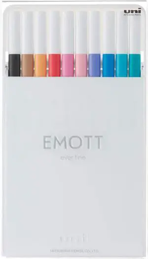 Uni EMOTT Fineliner Pen Set #2, 10-Colors Uni EMOTT Fineliner Pen Set #2, 10-Colors