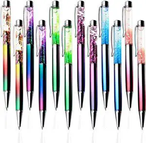 Abhay 12 Pack Liquid Sand Glitter Pen Metal Ballpoint Pens Metal Ball Pens Floating Glitter Dynamic Liquid Sand Pen for Office Supplies Abhay 12 Pack Liquid Sand Glitter Pen Metal Ballpoint Pens Metal Ball Pens Floating Glitter Dynamic Liquid Sand Pen for Office Supplies