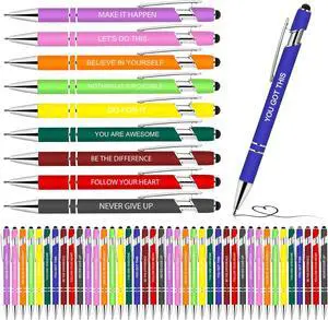 50 Pcs Inspirational Pens - Motivational Ballpoint Pens Bulk with quotes Stylus Tip Gifts for School Coworkers Office Supplies Black Ink 50 Pcs Inspirational Pens - Motivational Ballpoint Pens Bulk with quotes Stylus Tip Gifts for School Coworkers Office Supplies Black Ink