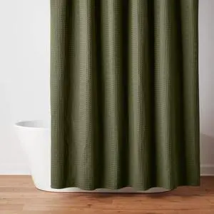 Waffle Weave Shower Curtain-Durable fabric for long-lasting use Waffle Weave Shower Curtain-Durable fabric for long-lasting use