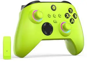 Wireless Controller for With Xbox One, Xbox Series X/S, Xbox One X/S, PC, With RGB LED Light, Mappable Buttons, With 2.4GHZ Wireless Adapter Gamepad (Electric Volt) Wireless Controller for With Xbox One, Xbox Series X/S, Xbox One X/S, PC, With RGB LED Light, Mappable Buttons, With 2.4GHZ Wireless Adapter Gamepad (Electric Volt)