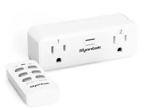 Remote Control Outlet with 2 Independent Control Sockets, Wireless Remote Light Switch Set, Remote Outlet Plug Up to 100 FT Range, 15A/1875W, White (1 Outlet + 1 Remote) Remote Control Outlet with 2 Independent Control Sockets, Wireless Remote Light Switch Set, Remote Outlet Plug Up to 100 FT Range, 15A/1875W, White (1 Outlet + 1 Remote)