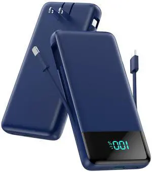 Portable Charger for iPhone with Built in Cables and Wall Plug,Upgraded 13800mAh Fast Charging USB C Power Bank,4 Outputs Travel Essential Battery Pack Compatible with iPhone 17/16/15/14,Samsung-Blue Portable Charger for iPhone with Built in Cables and Wall Plug,Upgraded 13800mAh Fast Charging USB C Power Bank,4 Outputs Travel Essential Battery Pack Compatible with iPhone 17/16/15/14,Samsung-Blue
