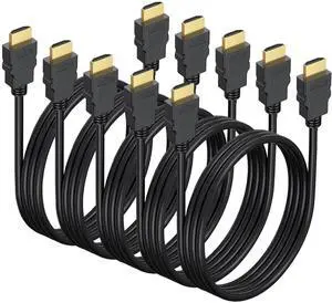 6.6FT HDMI Cable 5-Pack, Shielded 4K HDMI Cord, Gold-Plated HDMI to HDMI Cable 120Hz ARC&CL3 Rated, HDCP 2.2, 3D HDR| for Docking Station, PC,Monitor, Switch, Splitter, PS5, PS4, Xbox, TV, Soundbar 6.6FT HDMI Cable 5-Pack, Shielded 4K HDMI Cord, Gold-Plated HDMI to HDMI Cable 120Hz ARC&CL3 Rated, HDCP 2.2, 3D HDR| for Docking Station, PC,Monitor, Switch, Splitter, PS5, PS4, Xbox, TV, Soundbar