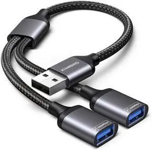 USB Splitter 1 in 2 Out, USB Splitter Cable, Double Dual Port Adapter for Charging, Power and Data, 2 Port HUB for Laptop, PC, Smart TV, Desktop Computer, Mac, PS5, PS4, Xbox, Keyboard, Mouse USB Splitter 1 in 2 Out, USB Splitter Cable, Double Dual Port Adapter for Charging, Power and Data, 2 Port HUB for Laptop, PC, Smart TV, Desktop Computer, Mac, PS5, PS4, Xbox, Keyboard, Mouse