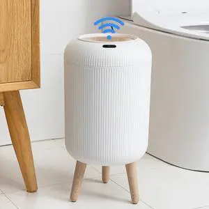 Motion Sensor Trash Can with Lid, 3 Gallon / 11 L Automatic Bathroom Trash Can, Touchless Trash Bin, Smart Plastic Garbage Can with Removable Legs for Bathroom, Bedroom, Kitchen, Office, White Motion Sensor Trash Can with Lid, 3 Gallon / 11 L Automatic Bathroom Trash Can, Touchless Trash Bin, Smart Plastic Garbage Can with Removable Legs for Bathroom, Bedroom, Kitchen, Office, White