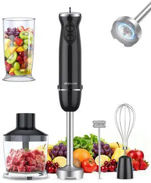 Immersion Blender Handheld Hand Blender, 1000W 5 in 1 Hand Mixer Stick, BPA-Free 12 Speed Handheld Blender 304 Stainless, Mixing Beaker, Chopper, Whisk, Milk Frother, Soup, Smoothies, Baby Food, Sauce Immersion Blender Handheld Hand Blender, 1000W 5 in 1 Hand Mixer Stick, BPA-Free 12 Speed Handheld Blender 304 Stainless, Mixing Beaker, Chopper, Whisk, Milk Frother, Soup, Smoothies, Baby Food, Sauce