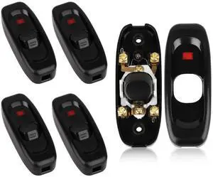 5 Pcs Inline Switch, Cord Appliance Black Switch, Button ON OFF for Lamp, Rated 10A 250V, Replacement Repair Control LED Electrical Extension Cable Wire Plug Light Wiring - With Indicator Neon 5 Pcs Inline Switch, Cord Appliance Black Switch, Button ON OFF for Lamp, Rated 10A 250V, Replacement Repair Control LED Electrical Extension Cable Wire Plug Light Wiring - With Indicator Neon