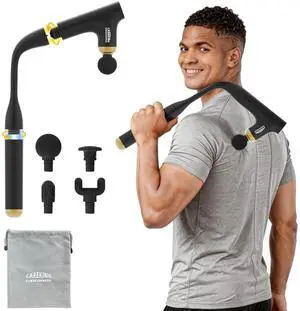 WE ALWAYS CARE 3-in-1 Muscle Massager Gun Deep Tissue with Long Handle, Handheld Percussion Back Massager for Pain Relief, Shoulder, Arm, Thigh, Waist, Neck WE ALWAYS CARE 3-in-1 Muscle Massager Gun Deep Tissue with Long Handle, Handheld Percussion Back Massager for Pain Relief, Shoulder, Arm, Thigh, Waist, Neck