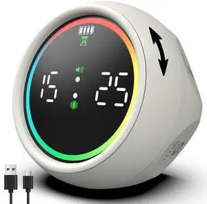 Pomodoro Timer Cube, Desk Timer for Productivity with 1, 5, 10 Min Preset Countdown, Stopwatch and Custom Countdown, for Kids, ADHD, Study, Work, Fitness, Cooking (White) Pomodoro Timer Cube, Desk Timer for Productivity with 1, 5, 10 Min Preset Countdown, Stopwatch and Custom Countdown, for Kids, ADHD, Study, Work, Fitness, Cooking (White)