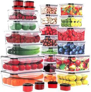 56 PCS Food Storage Containers with Lids Airtight- Plastic Container for Pantry Kitchen Organization-Microwave Dishwasher,Freezer Safe 100% Leak Proof (28 Stackable Boxes-28 Lids) 56 PCS Food Storage Containers with Lids Airtight- Plastic Container for Pantry Kitchen Organization-Microwave Dishwasher,Freezer Safe 100% Leak Proof (28 Stackable Boxes-28 Lids)