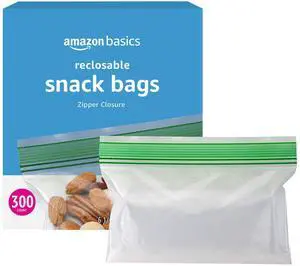 Reclosable Food Storage Snack Bags, 300 Count Reclosable Food Storage Snack Bags, 300 Count