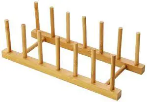 Bamboo Dish Rack,Pot lid/Plate/Cutting Board Organizer for Kitchen cabinets,Bottle Drying Holder Bamboo Dish Rack,Pot lid/Plate/Cutting Board Organizer for Kitchen cabinets,Bottle Drying Holder