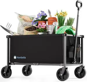 29.3" Collapsible Wagon Cart, 150L Heavy Duty Folding Utility Wagon with Wheels, 260 lbs Load, Portable Rolling Cart for Garden, Shopping, Sports, Camping, Black 29.3" Collapsible Wagon Cart, 150L Heavy Duty Folding Utility Wagon with Wheels, 260 lbs Load, Portable Rolling Cart for Garden, Shopping, Sports, Camping, Black
