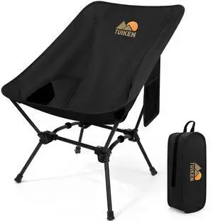 Ultralight Camping Chair Backpacking Chair, Portable Camp Chair with Cup Holder & Storage Bag, Lightweight Compact Folding Chair for Hiking, Travel, Picnic MountaineeringDeep Black Ultralight Camping Chair Backpacking Chair, Portable Camp Chair with Cup Holder & Storage Bag, Lightweight Compact Folding Chair for Hiking, Travel, Picnic MountaineeringDeep Black