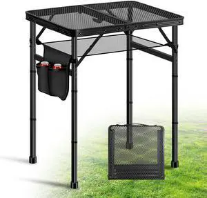 Upgraded Folding Grill Table - Metal Portable Camping Table, 3 Height Adjustable Max 28", Lightweight Foldable for Outside BBQ 24"x15.8" Upgraded Folding Grill Table - Metal Portable Camping Table, 3 Height Adjustable Max 28", Lightweight Foldable for Outside BBQ 24"x15.8"