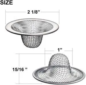 12 Pack - 2.125" Top / 1" Basket- Mesh Sink Drain Strainer Hair Catcher for Bathroom Sink, Utility, Slop, Laundry, RV and Lavatory 12 Pack - 2.125" Top / 1" Basket- Mesh Sink Drain Strainer Hair Catcher for Bathroom Sink, Utility, Slop, Laundry, RV and Lavatory