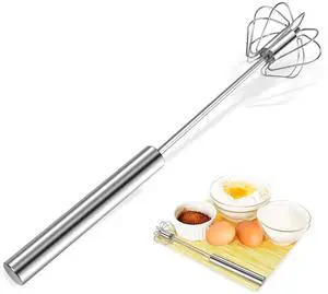 Stainless Steel Egg Whisk, 12 Inch Hand Mixer, Upgraded Semi-automatic Whisk, Ideal For Blending, Whisking, Baking tool, Beating Eggs, Butter & Milk, Suitable For Home Kitchen Use. Stainless Steel Egg Whisk, 12 Inch Hand Mixer, Upgraded Semi-automatic Whisk, Ideal For Blending, Whisking, Baking tool, Beating Eggs, Butter & Milk, Suitable For Home Kitchen Use.