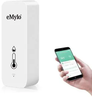 eMylo WiFi Hygrometer Indoor Thermometer Room Thermometer and Humidity Meter, Mini Humidity Gauge with Notification Alerts & Data Storage, Temperature Humidity Monitors for Home, Greenhouse, Baby Room eMylo WiFi Hygrometer Indoor Thermometer Room Thermometer and Humidity Meter, Mini Humidity Gauge with Notification Alerts & Data Storage, Temperature Humidity Monitors for Home, Greenhouse, Baby Room