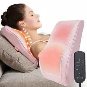Neck Massager with Heat, Back Massager & Deep Tissue Massager, 3D Kneading Massage Pillow for Neck, Back, Shoulder, Leg, Gifts Men Women Mom Dad, Stress Relax at Home Office and Car (Pink) Neck Massager with Heat, Back Massager & Deep Tissue Massager, 3D Kneading Massage Pillow for Neck, Back, Shoulder, Leg, Gifts Men Women Mom Dad, Stress Relax at Home Office and Car (Pink)