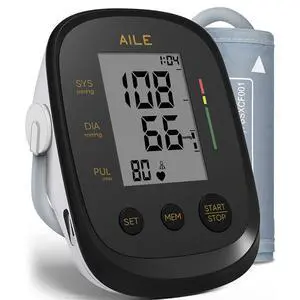 Blood Pressure Monitor,Aile Blood Pressure Machine Upper Arm Large Cuff(8.7"-16.5" Adjustable),Automatic high Blood Pressure Cuff for Home use (Black) Blood Pressure Monitor,Aile Blood Pressure Machine Upper Arm Large Cuff(8.7"-16.5" Adjustable),Automatic high Blood Pressure Cuff for Home use (Black)