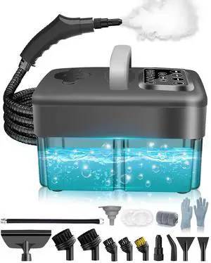 Steam Cleaner for Home - 1600ML Water Tank 15s Heat-Up Portable Steamer for Cleaning, 6 Level Adjustable, 2500W, 45PSI, 250°F Steam, Handheld Steam Cleaner for Car Detailing, Grease, Tile,Grout Steam Cleaner for Home - 1600ML Water Tank 15s Heat-Up Portable Steamer for Cleaning, 6 Level Adjustable, 2500W, 45PSI, 250°F Steam, Handheld Steam Cleaner for Car Detailing, Grease, Tile,Grout