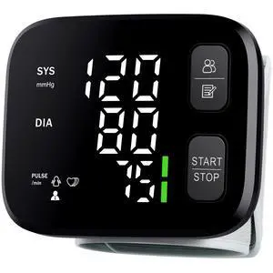 Blood Pressure Monitor LED Backlit Display Automatic Wrist Cuff Blood Pressure Monitors for Home Use 120x2 Reading Memory with Carrying Case, Black Blood Pressure Monitor LED Backlit Display Automatic Wrist Cuff Blood Pressure Monitors for Home Use 120x2 Reading Memory with Carrying Case, Black