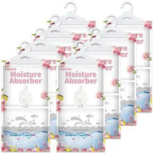 Moisture Absorbers 8 Packs - 9.8 oz Dehumidifier Bags, Portable Moisture Hanging Bags for Closet, Bathroom and Kitchen, Lemon Rose Scent, 11.8" x 6.3" Moisture Absorbers 8 Packs - 9.8 oz Dehumidifier Bags, Portable Moisture Hanging Bags for Closet, Bathroom and Kitchen, Lemon Rose Scent, 11.8" x 6.3"
