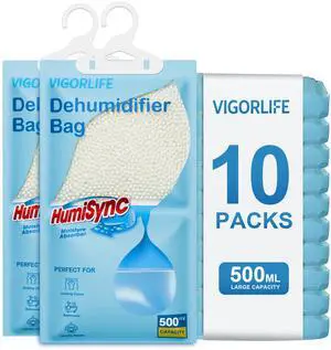 Moisture Absorbers 10 Pack, 9.8Oz Hanging Closet Dehumidifier Bag Desiccant Moisture Absorbers 10 Pack, 9.8Oz Hanging Closet Dehumidifier Bag Desiccant