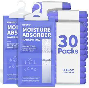 Moisture Absorbers 30 Pack, 9.8 Oz Compact Dehumidifier Bags & Packs, Moisture Hanging Bag, Humidity Absorbers, Closet Deodorizer Against Musty Odors, 11.8" x 6.3" Moisture Absorbers 30 Pack, 9.8 Oz Compact Dehumidifier Bags & Packs, Moisture Hanging Bag, Humidity Absorbers, Closet Deodorizer Against Musty Odors, 11.8" x 6.3"