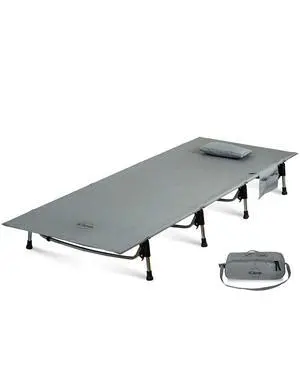 Super Easy Assemble Folding Cot Ultralight Compact Heavy Duty with Carry Bag for Adults Camping Backpacking (Grey) Super Easy Assemble Folding Cot Ultralight Compact Heavy Duty with Carry Bag for Adults Camping Backpacking (Grey)