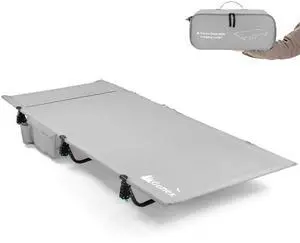 31.5" Extra Wide Camping Cot with Premium Pillow Pocket Supports 350lbs, Portable Ultralight Folding Cot Bed for Adults Travel, Beach, Home, Sleeping (Grey) 31.5" Extra Wide Camping Cot with Premium Pillow Pocket Supports 350lbs, Portable Ultralight Folding Cot Bed for Adults Travel, Beach, Home, Sleeping (Grey)