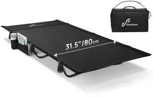 Camping Cot: 31.5 Extra Wide Compact Sleeping Cots with Side Pocket - Lightweight Folding Cot for Camping Traveling Tent Day, Carry Bag Included, Easy Setup - Size 74.8''x31.5''x7'' Camping Cot: 31.5 Extra Wide Compact Sleeping Cots with Side Pocket - Lightweight Folding Cot for Camping Traveling Tent Day, Carry Bag Included, Easy Setup - Size 74.8''x31.5''x7''