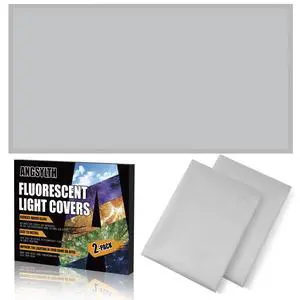 2 Pcs Fluorescent Light Covers - 4 x 2 Feet Covers for Ceiling Lights, Magnetic Light Filters for Classroom, Office, Hospitals, Home (Light Gray) 2 Pcs Fluorescent Light Covers - 4 x 2 Feet Covers for Ceiling Lights, Magnetic Light Filters for Classroom, Office, Hospitals, Home (Light Gray)