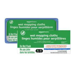 Basics Wet Mopping Cloth Refills, Multi-Surface Floor Cleaning, Fresh Scent, Low Streak, Disposable, 24 Count (Fits Swiffer Sweeper Mop Heads) Basics Wet Mopping Cloth Refills, Multi-Surface Floor Cleaning, Fresh Scent, Low Streak, Disposable, 24 Count (Fits Swiffer Sweeper Mop Heads)