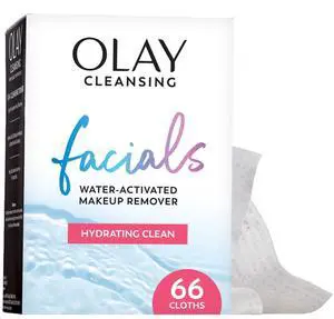 Olay Makeup Remover Wipes, Daily Facials Hydrating Face Cleanser for Normal to Dry Skin, Alcohol & Fragrance Free, Soft Face Wash Towels, Travel Essentials for Women, Convenient Dry Cloths, 66 ct Olay Makeup Remover Wipes, Daily Facials Hydrating Face Cleanser for Normal to Dry Skin, Alcohol & Fragrance Free, Soft Face Wash Towels, Travel Essentials for Women, Convenient Dry Cloths, 66 ct